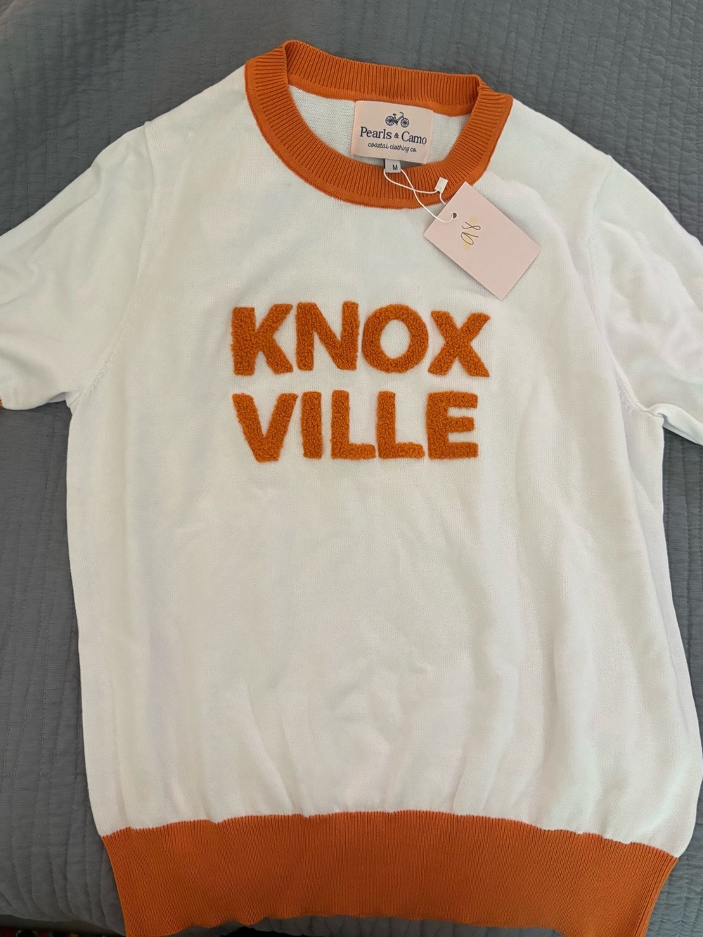 Women’s “Knoxville" White & Orange Crewneck Top